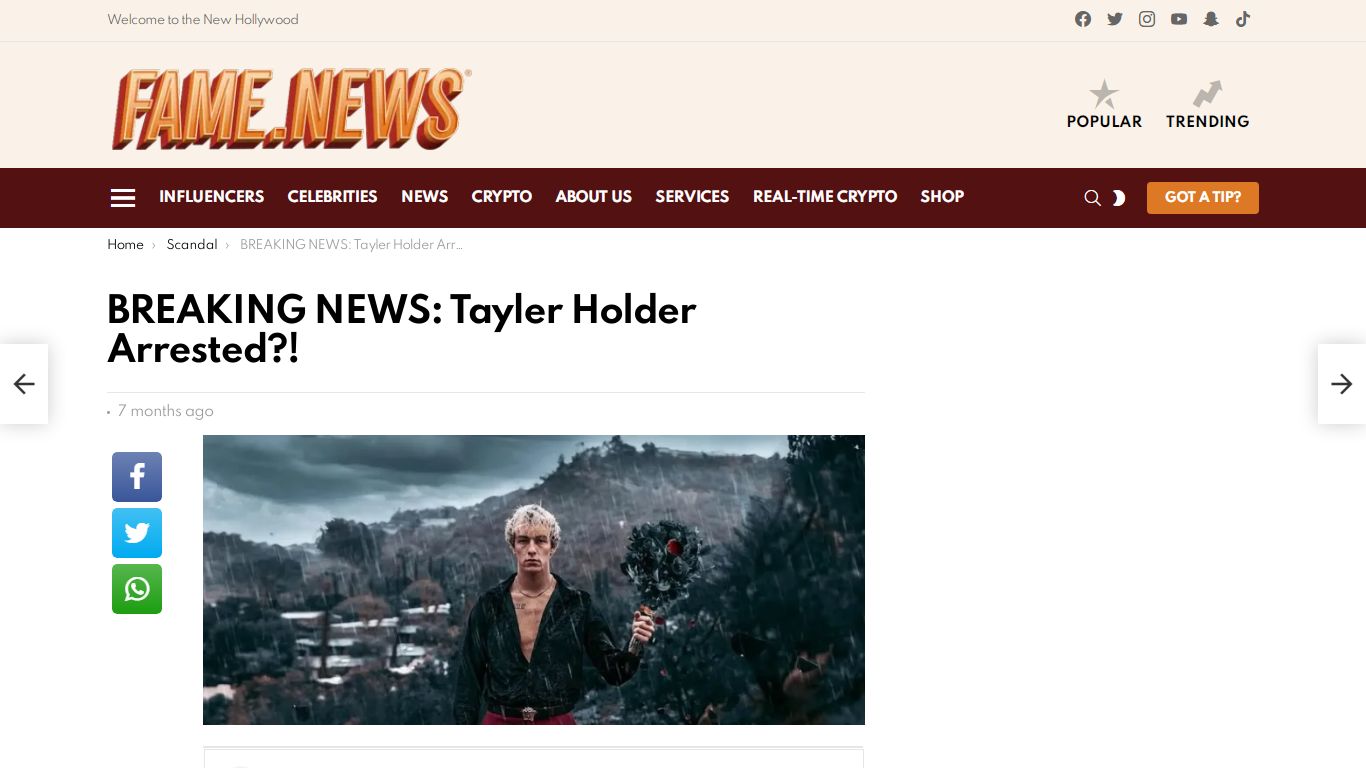 BREAKING NEWS: Tayler Holder Arrested?! - Fame.News